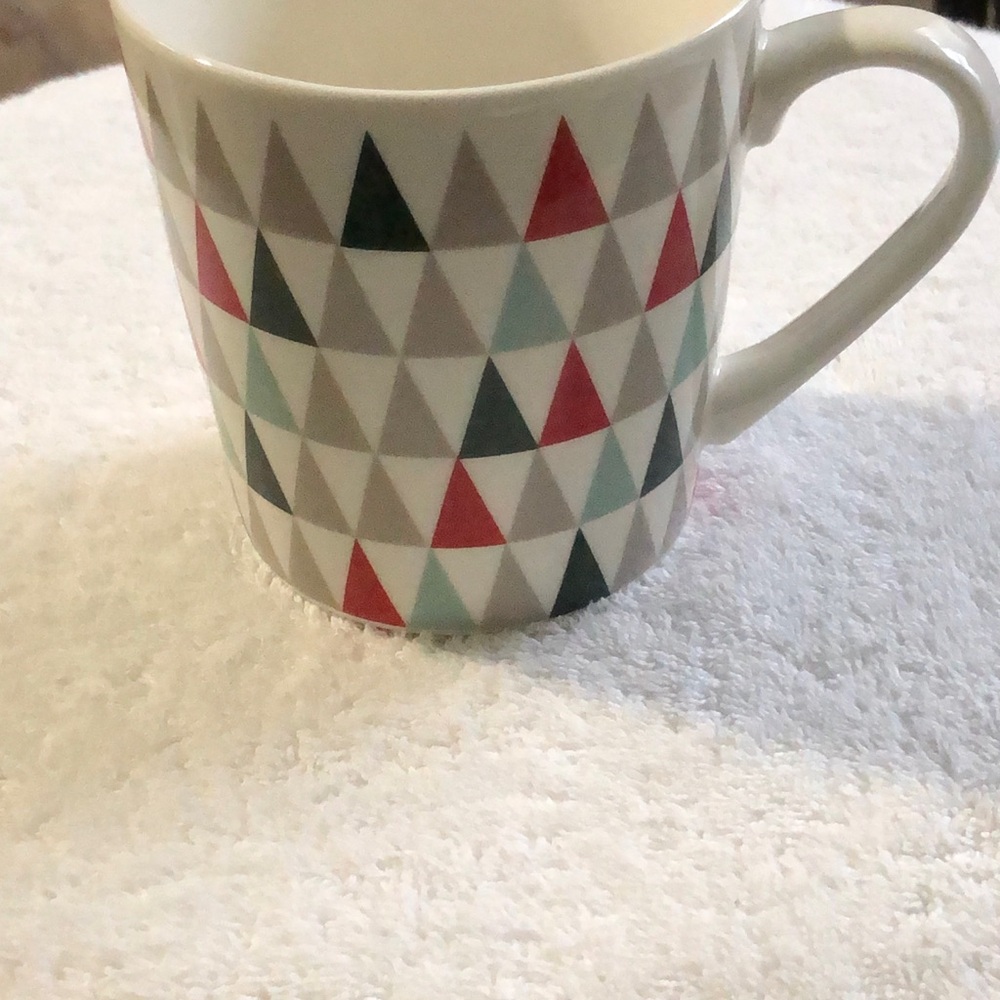 Starbucks Triangular Pattern Mug - Red, Green, Gray - Picture 2 of 6